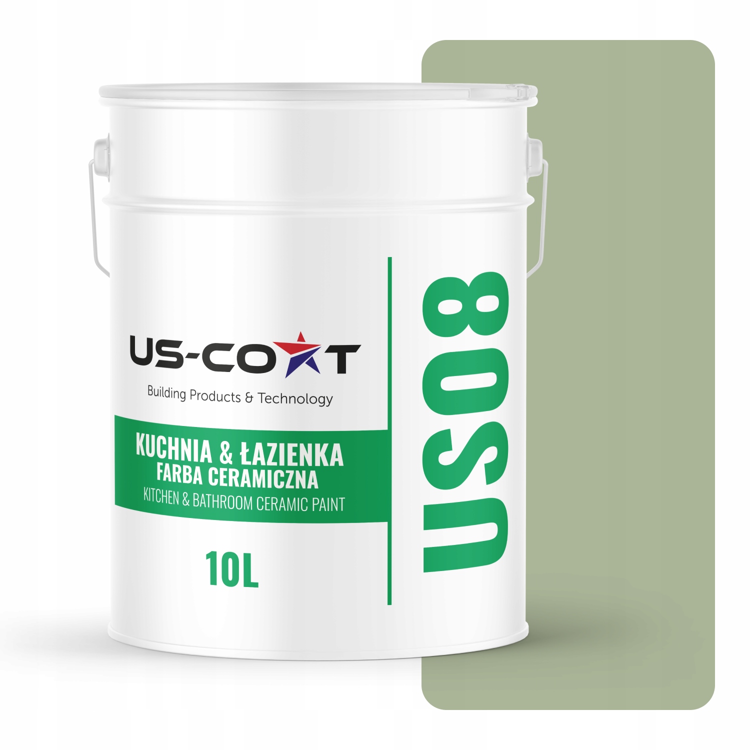 Keramická Farba Kuchyňa Kúpeľňa Zelená H2143 Hlboká Matná 10 L Nástenná