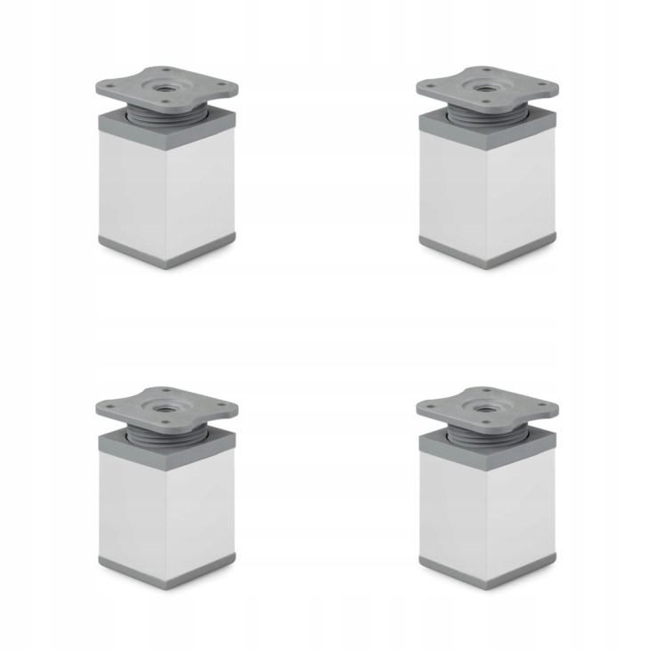 

Nóżki meblowe kwadratowe H-6 cm srebrne 4x