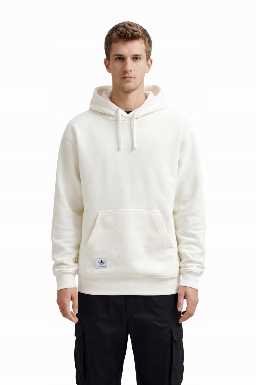 Alpha Industries Bílá Mikina S Kapucí A Klokaní Kapsou M I2F