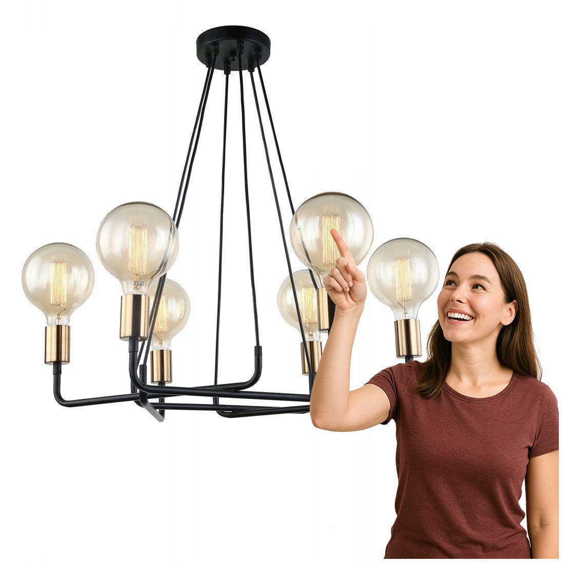 Závěsná lampa Betty MDM-3901/6 Bk+bro Italux