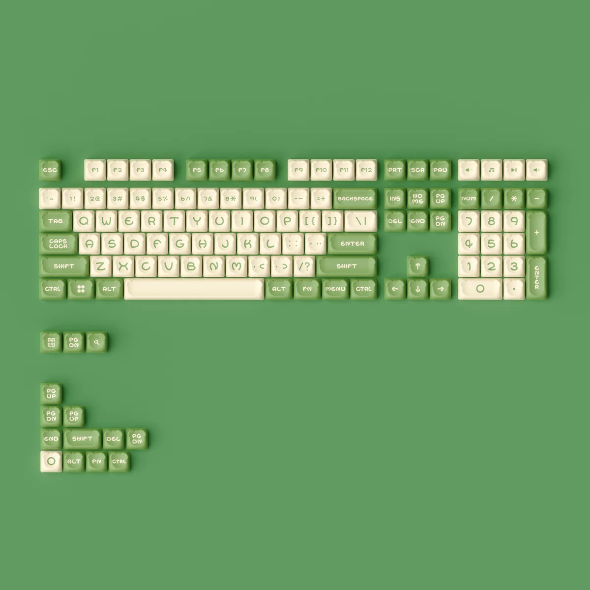 Akko Matcha Bear Custom Keycaps Set Nakładki na Klawisze Pbt 122szt