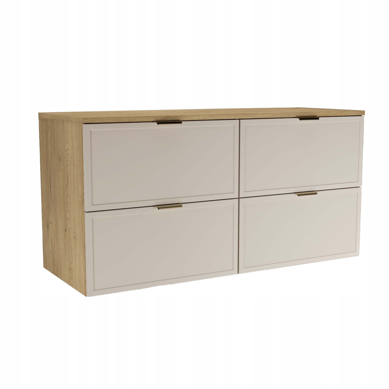 Skříňka pod umyvadlo 4 zásuvky 120 cm Kašmír/Dub Cremona Roma