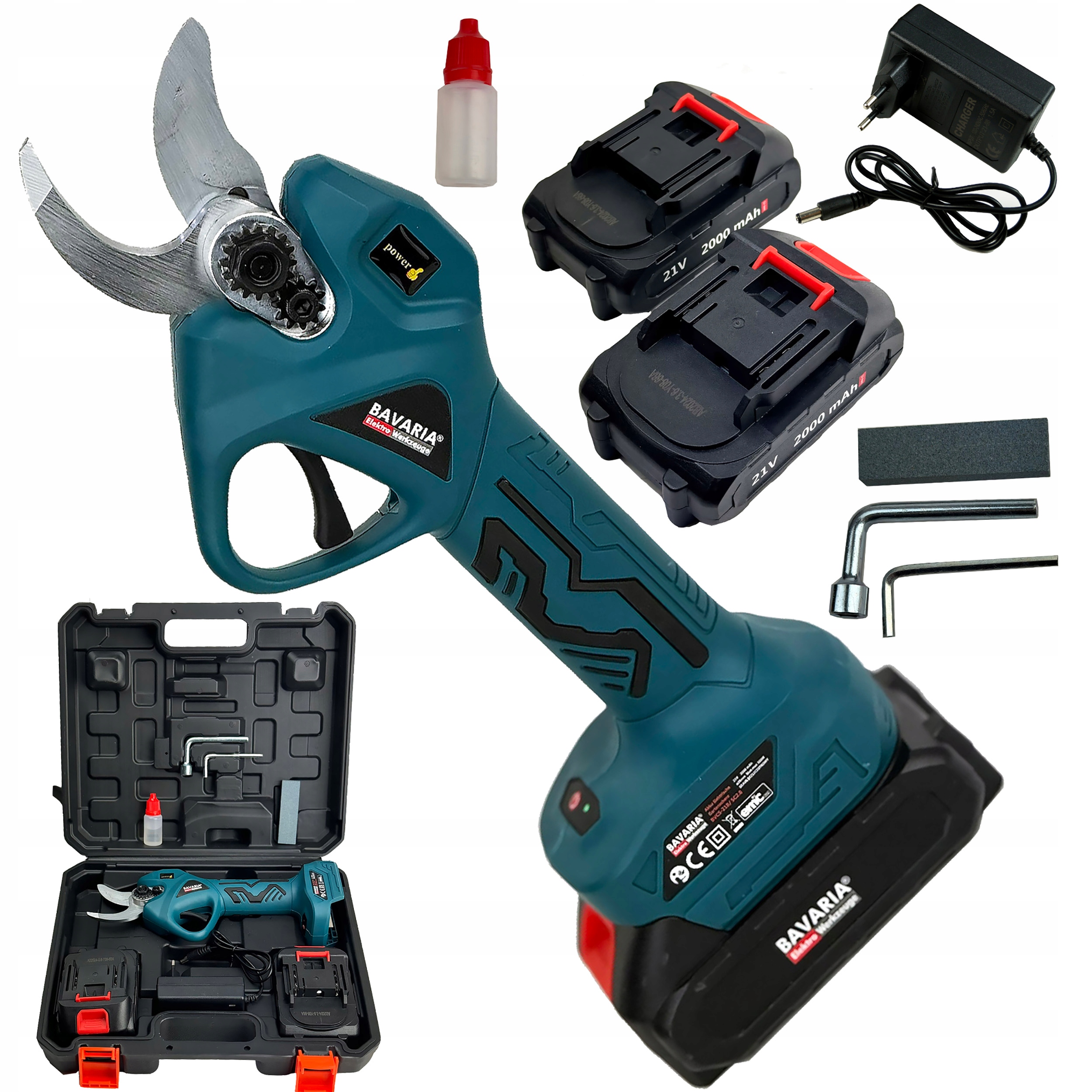 Sekator Akumulatorowy Nożyce Elektryczne Bezszczotkowy 21V 300W Bavaria