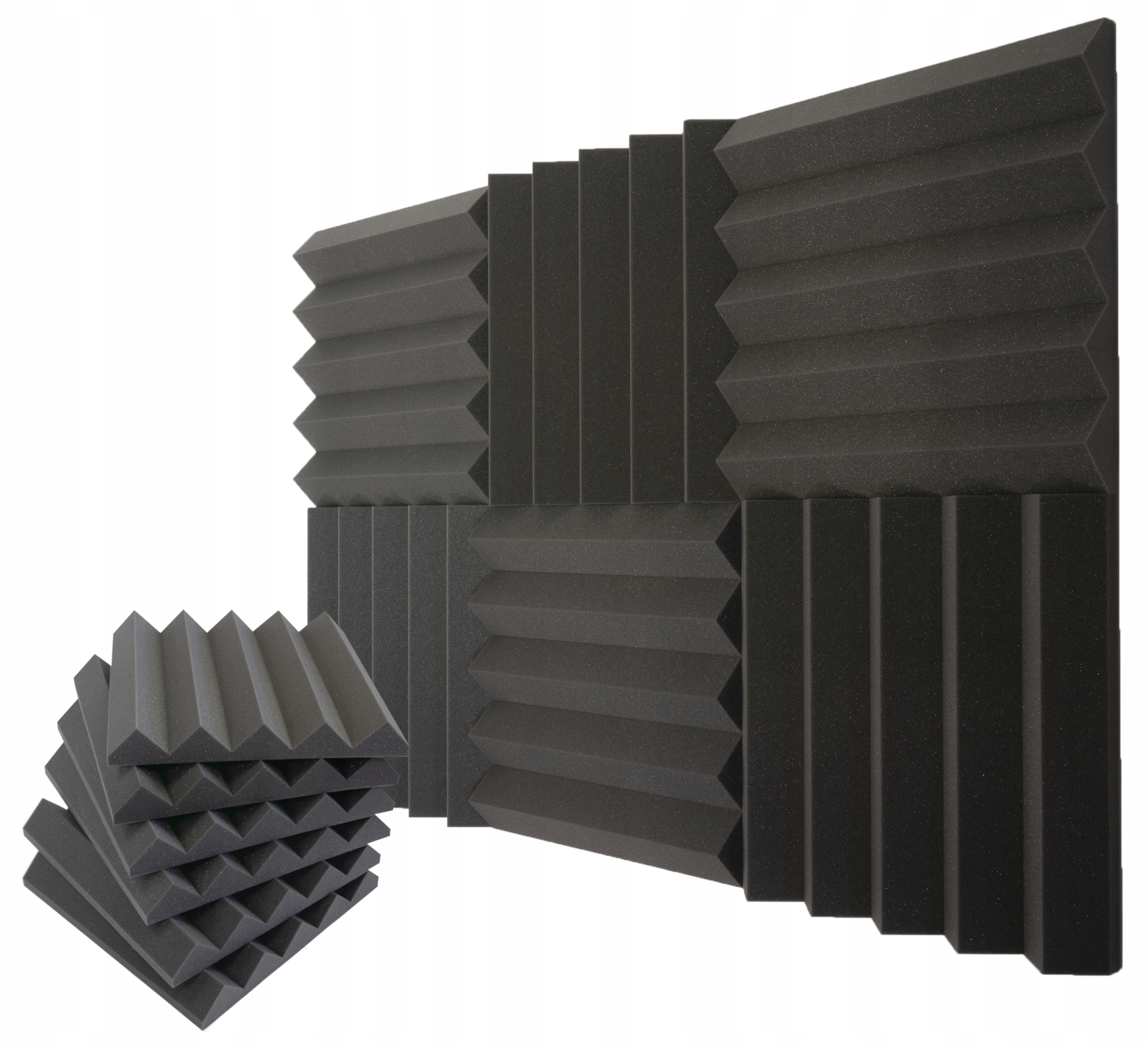 Sada zvukově izolačních akustických panelů Klin o tloušťce 7 cm, pyramida 6 Ks.