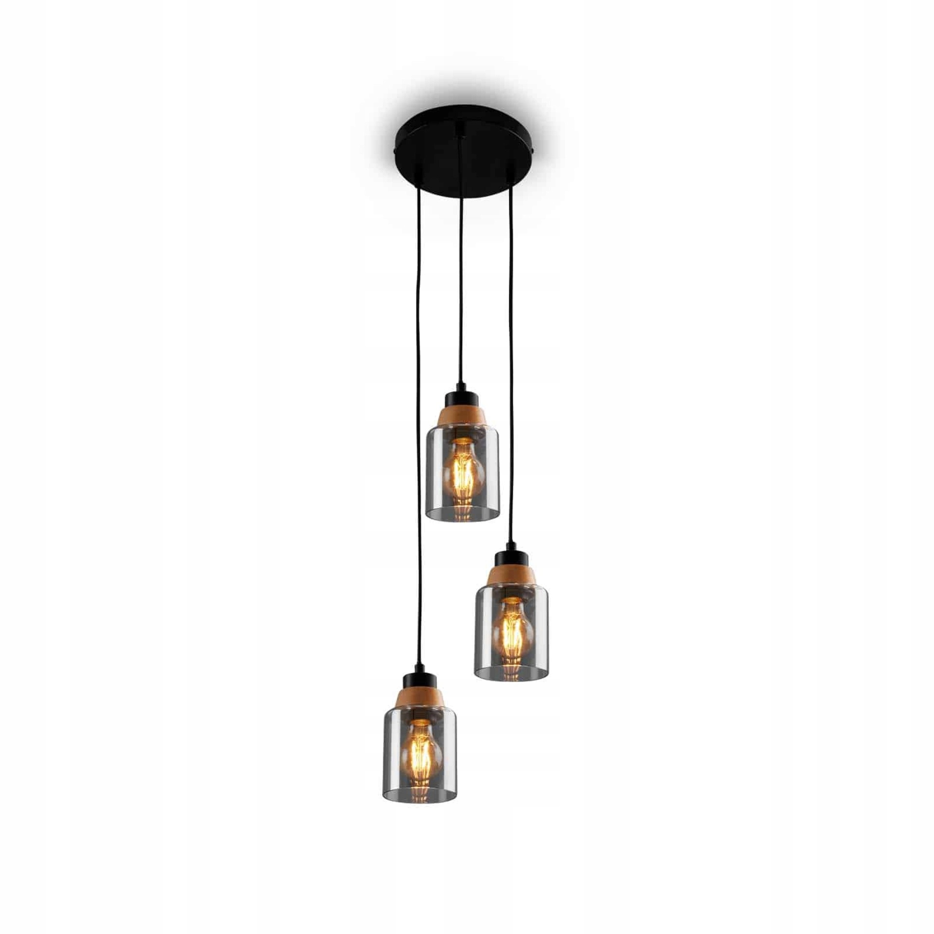 Závesné svietidlo Briloner 3x E27 dymové sklo 120 cm IP20