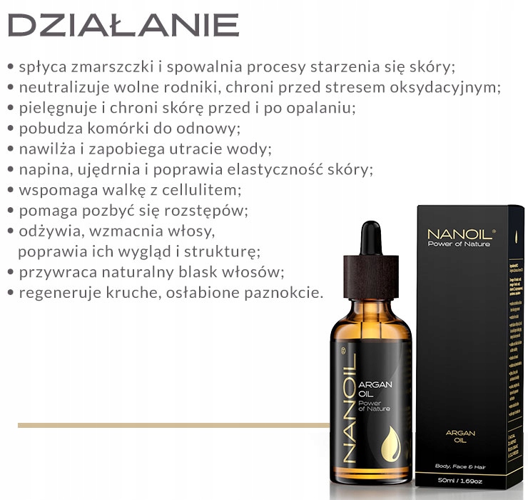 Olejek arganowy Nanoil - 50ml Rodzaj Arganowy