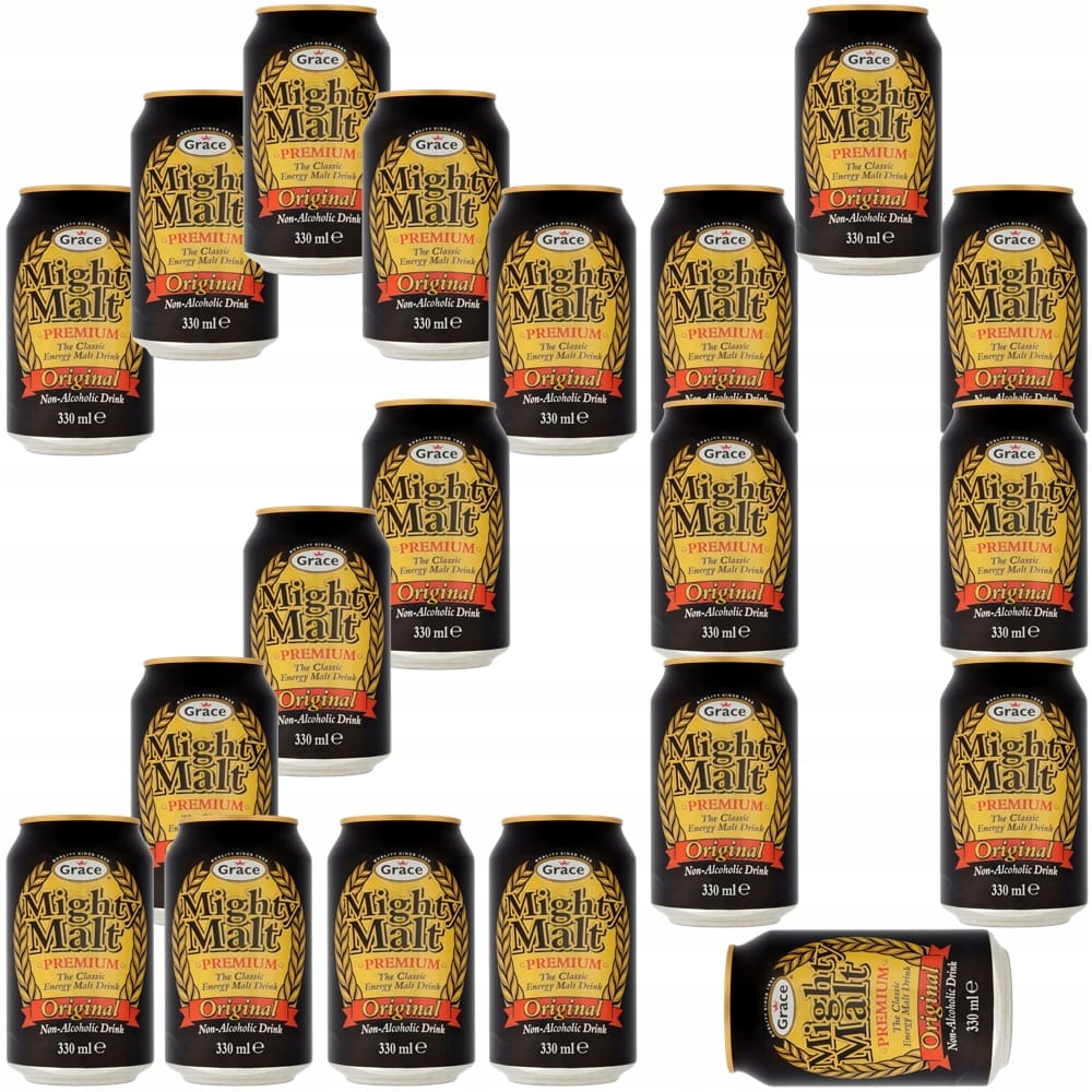 20 x Nealkoholický sladový nápoj 0% Alcohol Mighty Malt Drink 330 ml Grace
