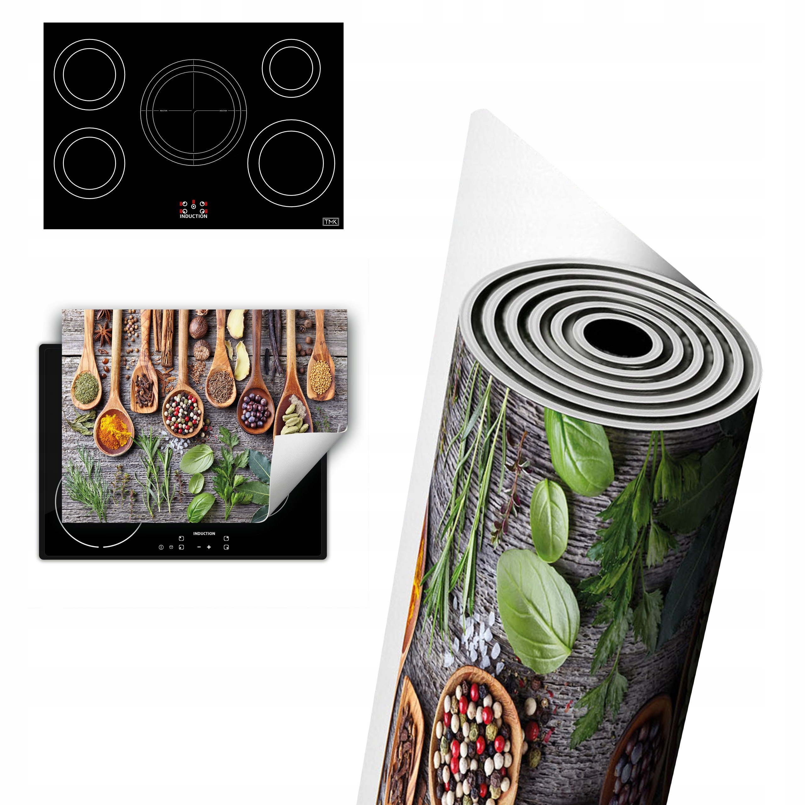 Vinylová Ochrana Na Indukci Pracovní Desky 80x52 Koření Dřevo
