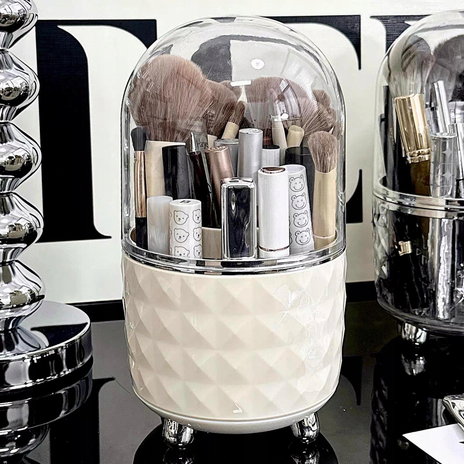 Organizer OBROTOWY PĘDZLE Kosmetyki Higieniczny AESTHETIC Kremowy 360° EAN (GTIN) 5906293432144