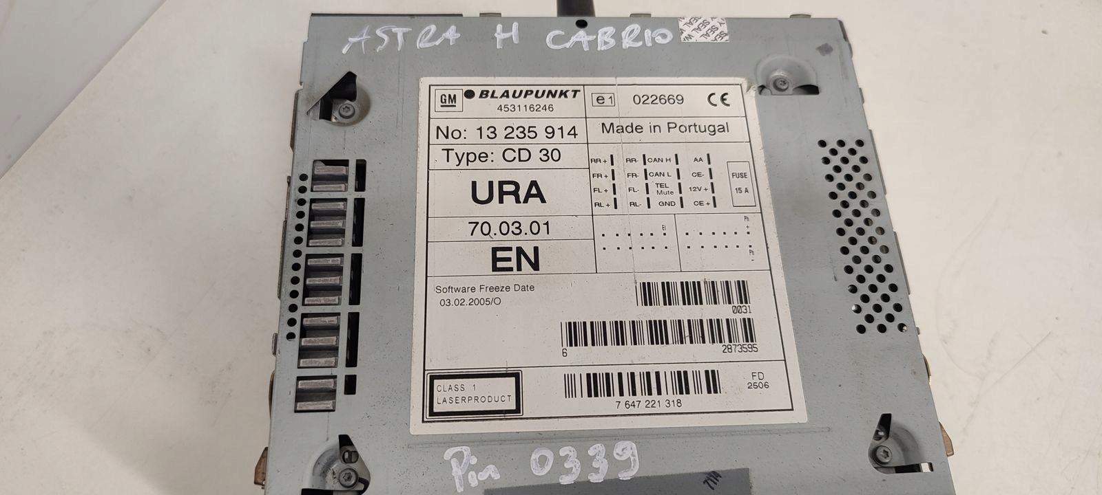 Radio kod display Opel Astra H Cabrio 1,8 16V