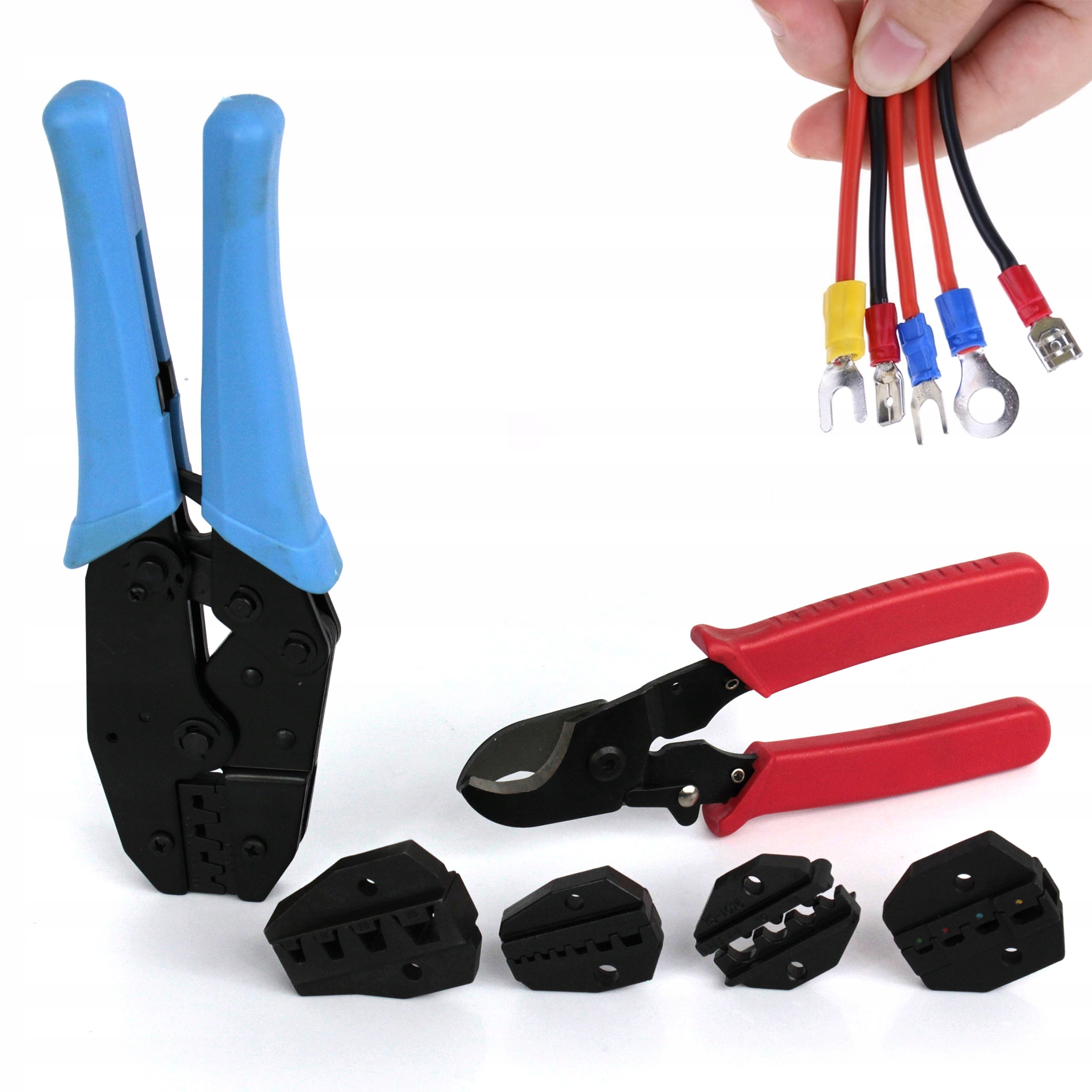 ОБЖИМНОЙ ИНСТРУМЕНТ ДЛЯ ОБЖИМА КАБЕЛЬНЫХ НАКОНЕЧНИКОВ 5 ШТАМПОВ