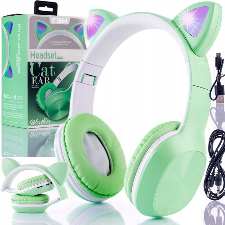 SŁUCHAWKI BEZPRZEWODOWE KOCIE USZY BL 5.0