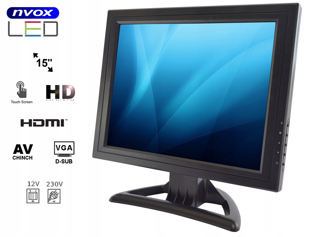 Monitor dotykowy do kiosków sklepów 15" VGA H