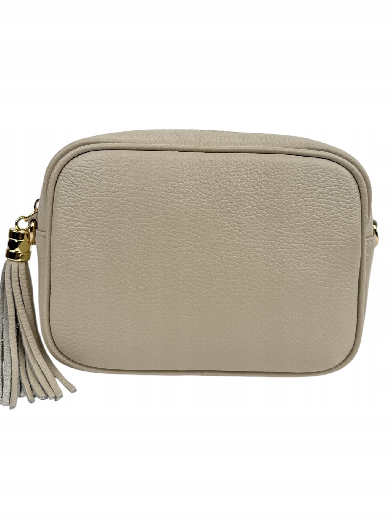Italská kabelka přes rameno dámská kožená kabelka crossbody béžová (ecru)