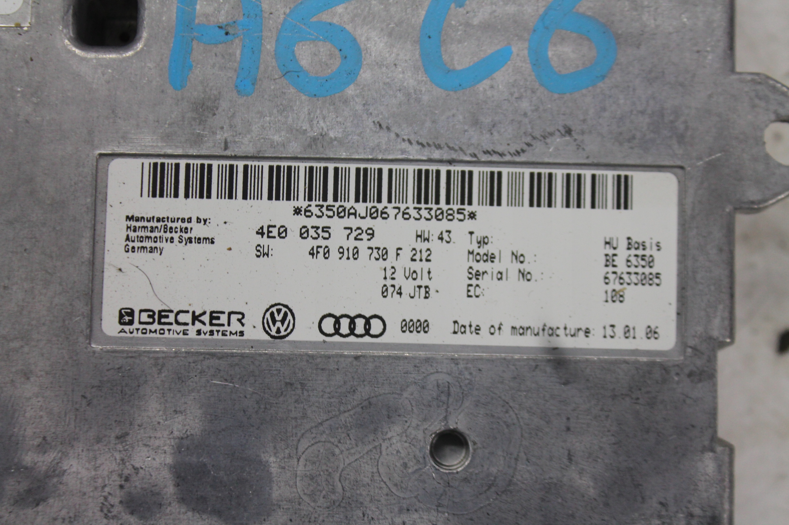 module control unit MMI 4F0910730F AUDI A6 C6 04-11