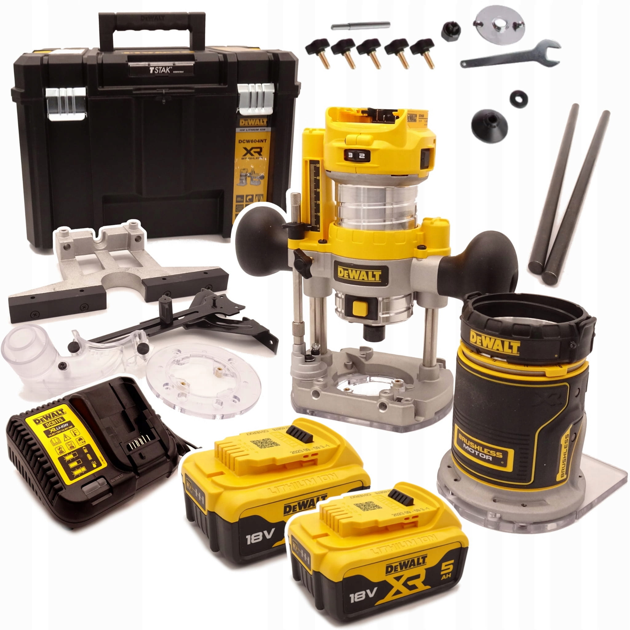 DeWalt DCW604P2 Frezarka Górnowrzecionowa 8mm 6,35mm 1/4"Zestaw 2x5Ah