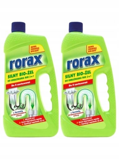 Levně 2x Rorax Silný Bio-Gel K Zprůchodnění Potrubí 3V1 2X1L