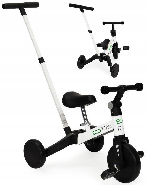 Rower trójkołowy biegowy 2w1 rączka do prowadzenia Ecotoys