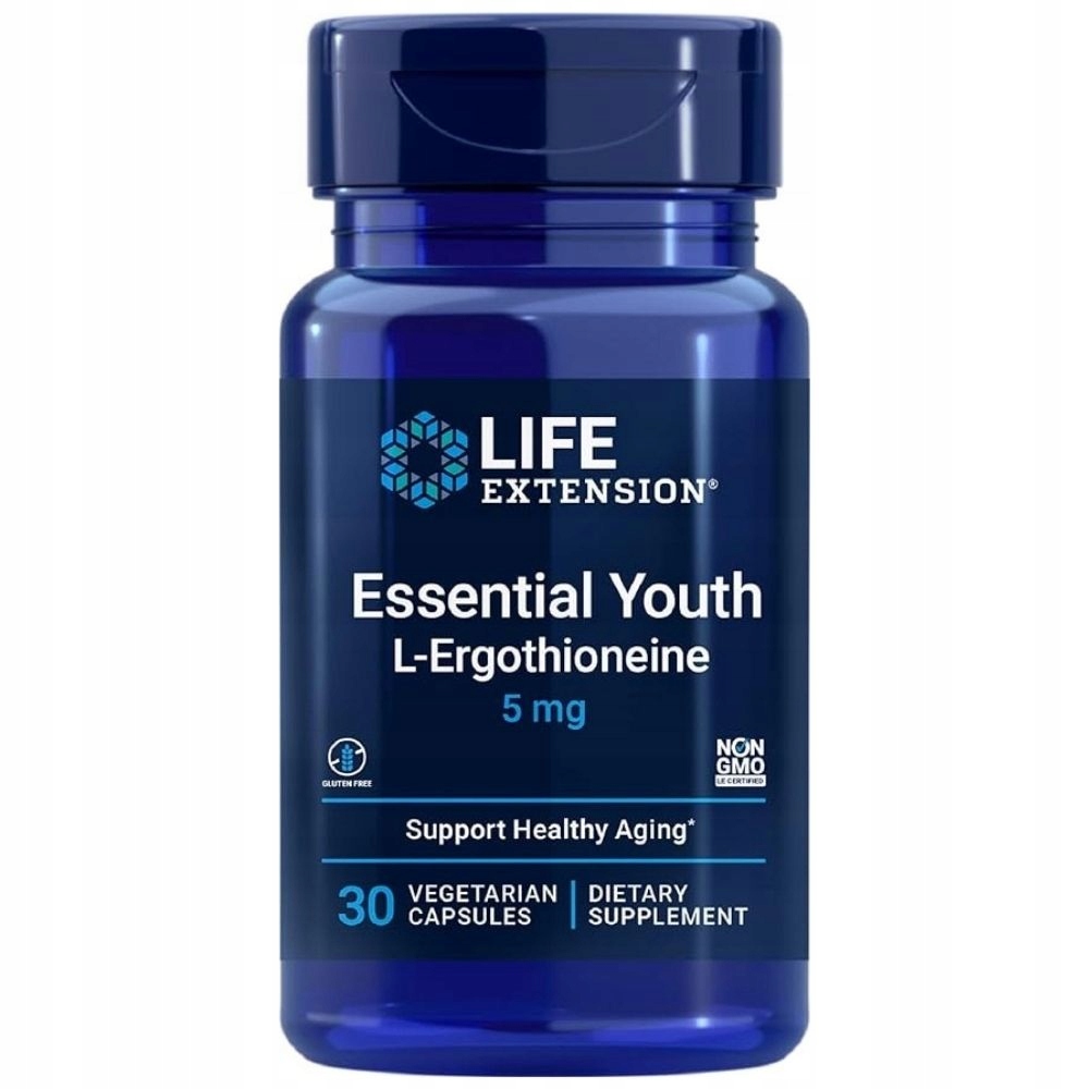 Life Extension Essential Youth L-Ergotionein 5 mg Vitamín C 30 kapslí