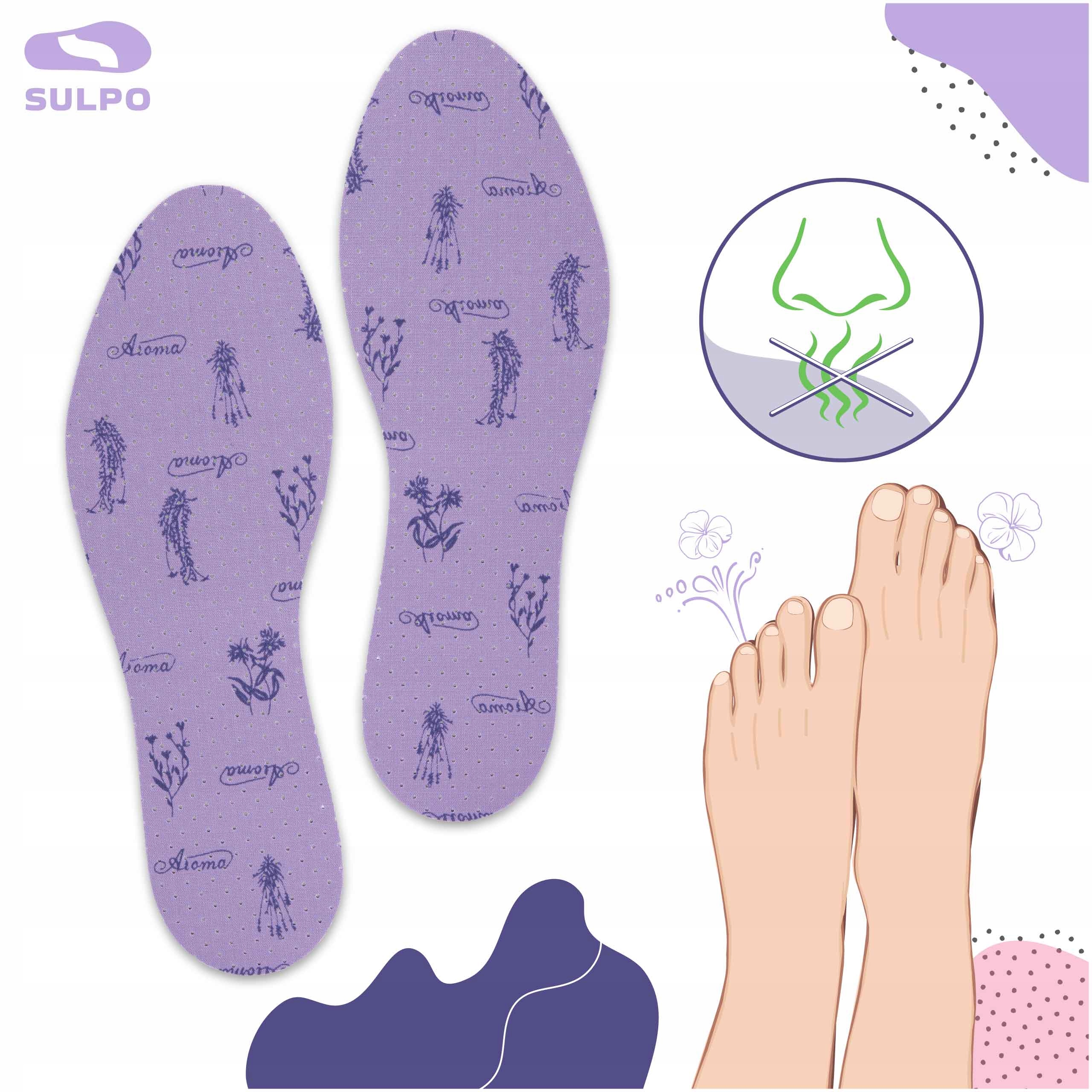ZAPACHOWE wkładki do butów o zapachu LAWENDY r_41 Płeć uniseks