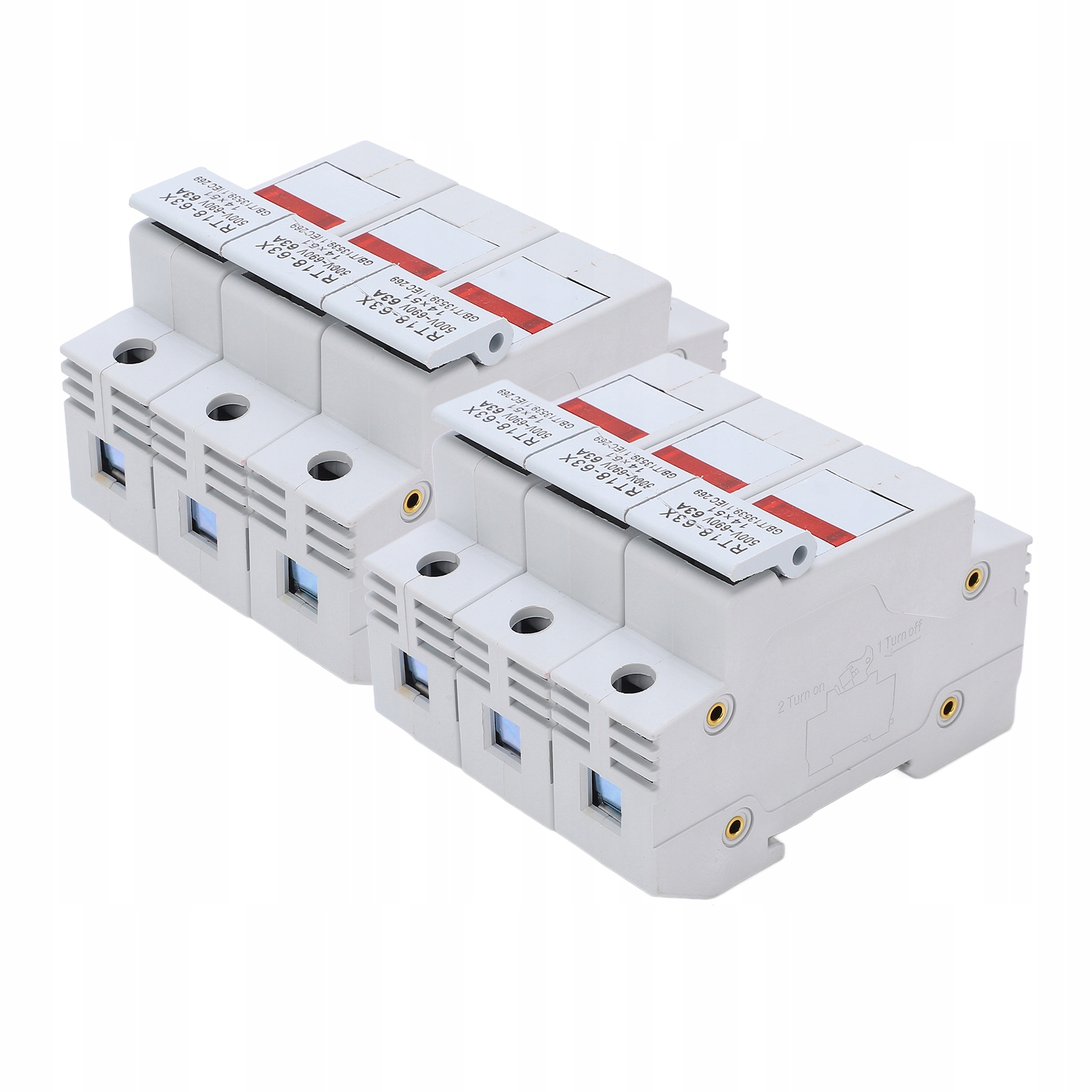 RT18-63X Podstawa bezpiecznika montowana na szynie z oświetleniem LED 6J