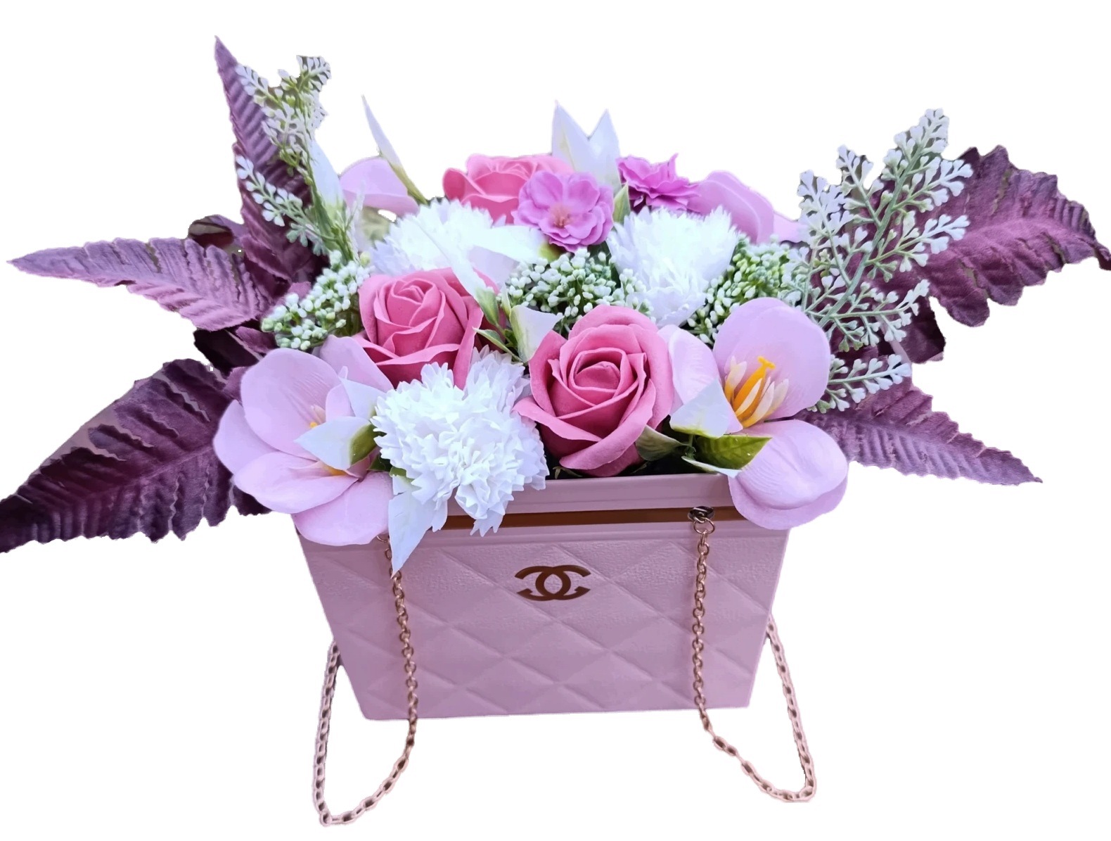Květinový Box Premium Mýdlové Květy Kytice Jako Dárek K Narozeninám Valentýna