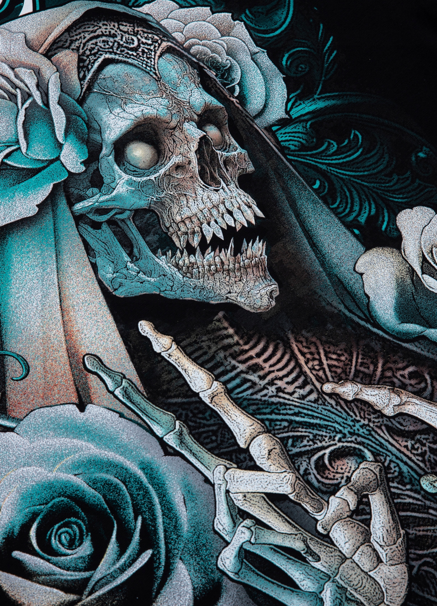 PITBULL WEST COAST T-SHIRT MĘSKA LEKKA KOSZULKA SANTA MUERTE 24 CZARNA L Rozmiar L