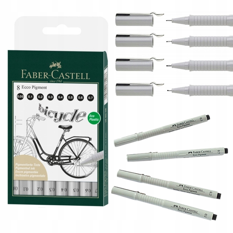 Tenkopisy Faber-Castell Ecco Pigment 8 szt.w Pouzdro