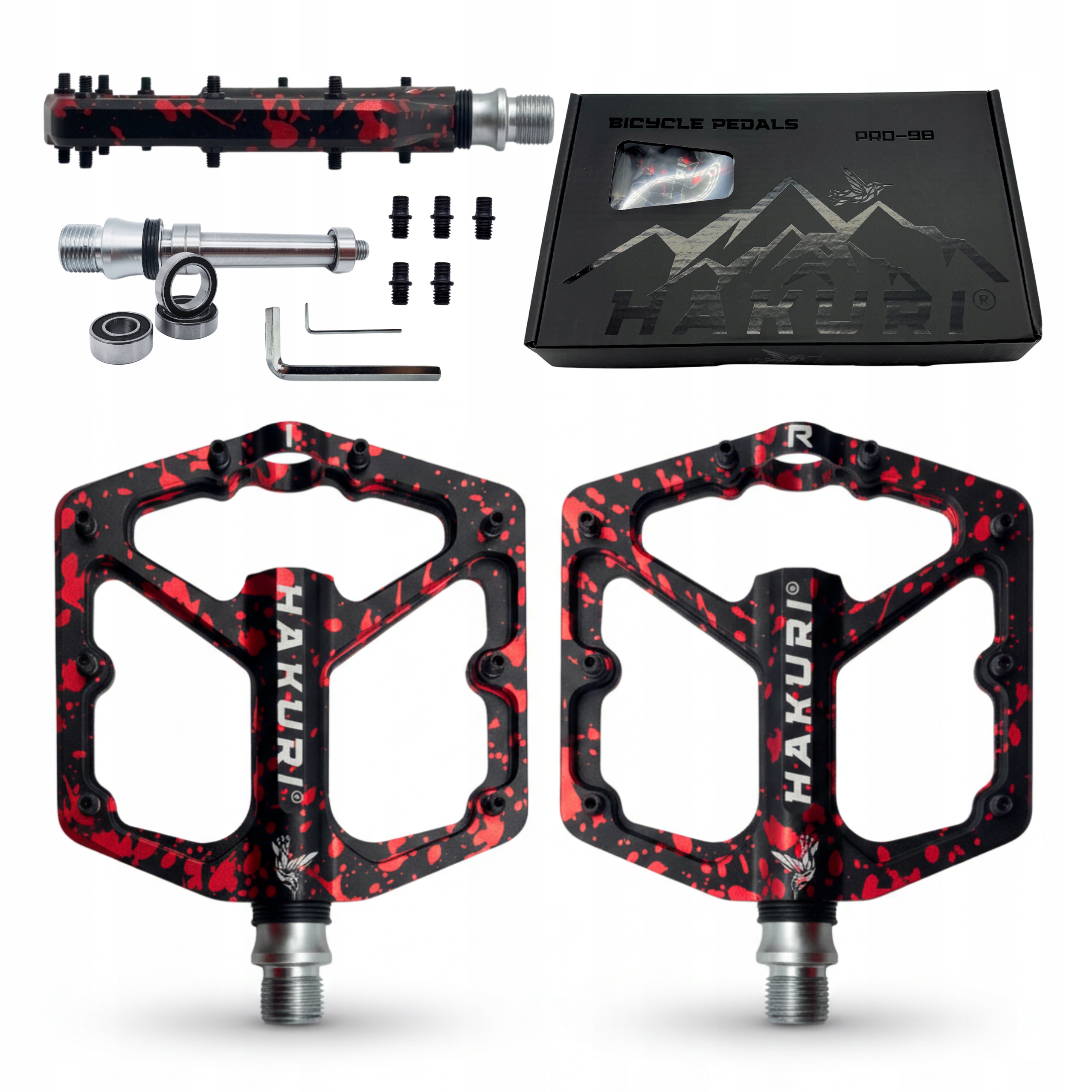 Aluminiové Platformové Pedály Mtb Pedály na kolo s piny 3 ložiska Lehké