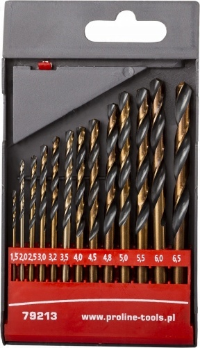 

Zestaw 13 wierteł do metalu Hss 1.5-6.5 mm Proline