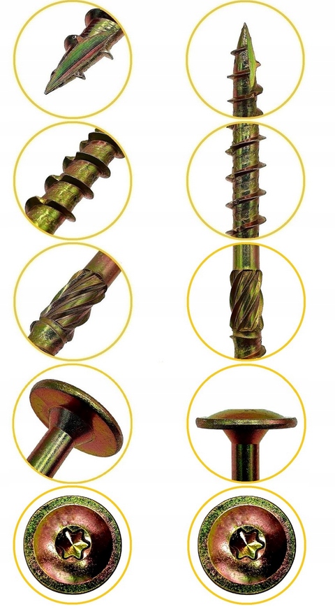 WKRĘTY CIESIELSKIE DO DREWNA 10x240 TORX ŁEB TALERZOWY PODKŁADKOWY DMX 25sz Długość wkręta 240 mm