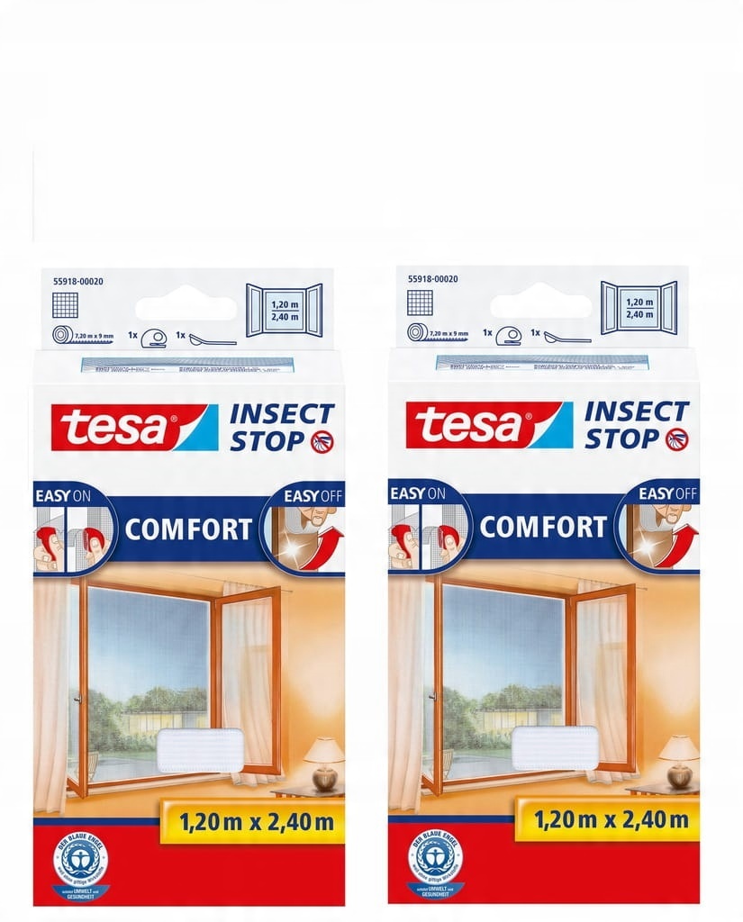 

Moskitiera na okno tesa Comfort 1,2x2,4m biała x2