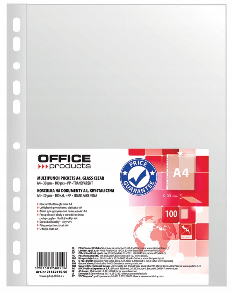 

Koszulka Krystaliczna A4 Office Product 100szt 30u