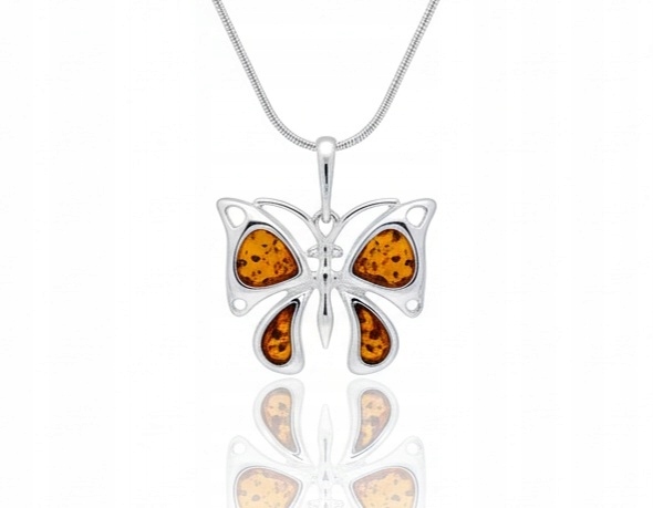 Stříbrný Motýlí Přívěsek S Buštýnem, Stříbrný Přívěsek