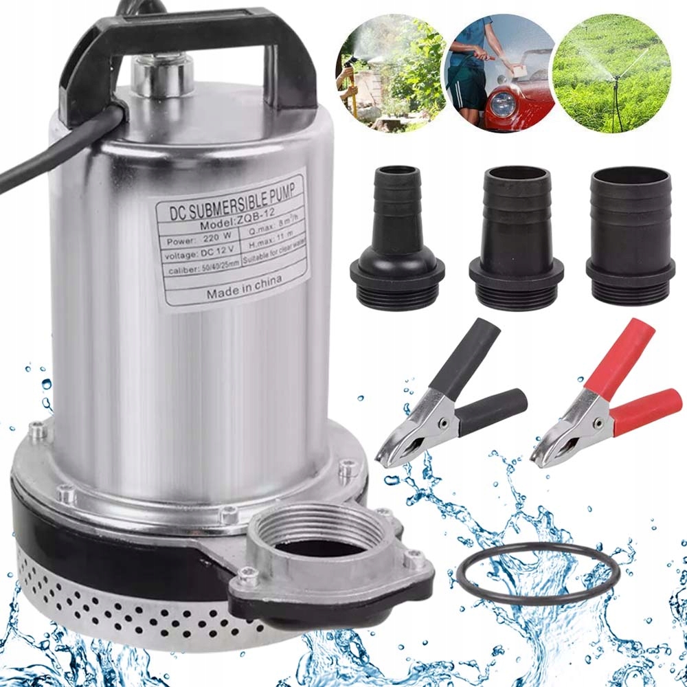 Ponorné Čerpadlo Pro Čistou Špinavou Vodu Ponorné 8000L/h Mobilní 12V