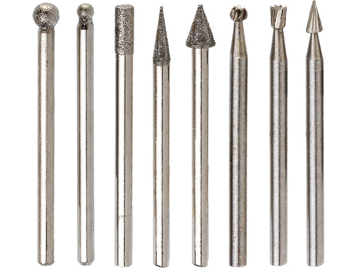 MINI FREZY DIAMENTOWE FREZ MODELARSKIE 8 szt DREL