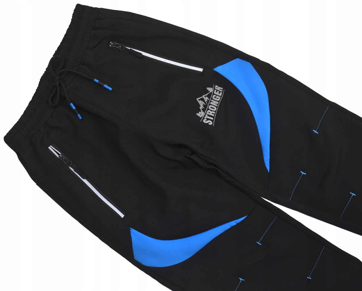 HOLD HANDS Czarne Zimowe SPODNIE Ocieplane Softshell w pasie Guma - 164/170 Marka Inna marka