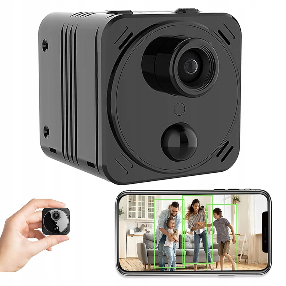 Skrytá Mini Špionážní Kamera Wifi Hd 4K Detekce Aplikace 160° Černá