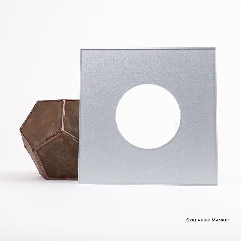 

Osłona szklana pod kontakt, gniazdko aluminium
