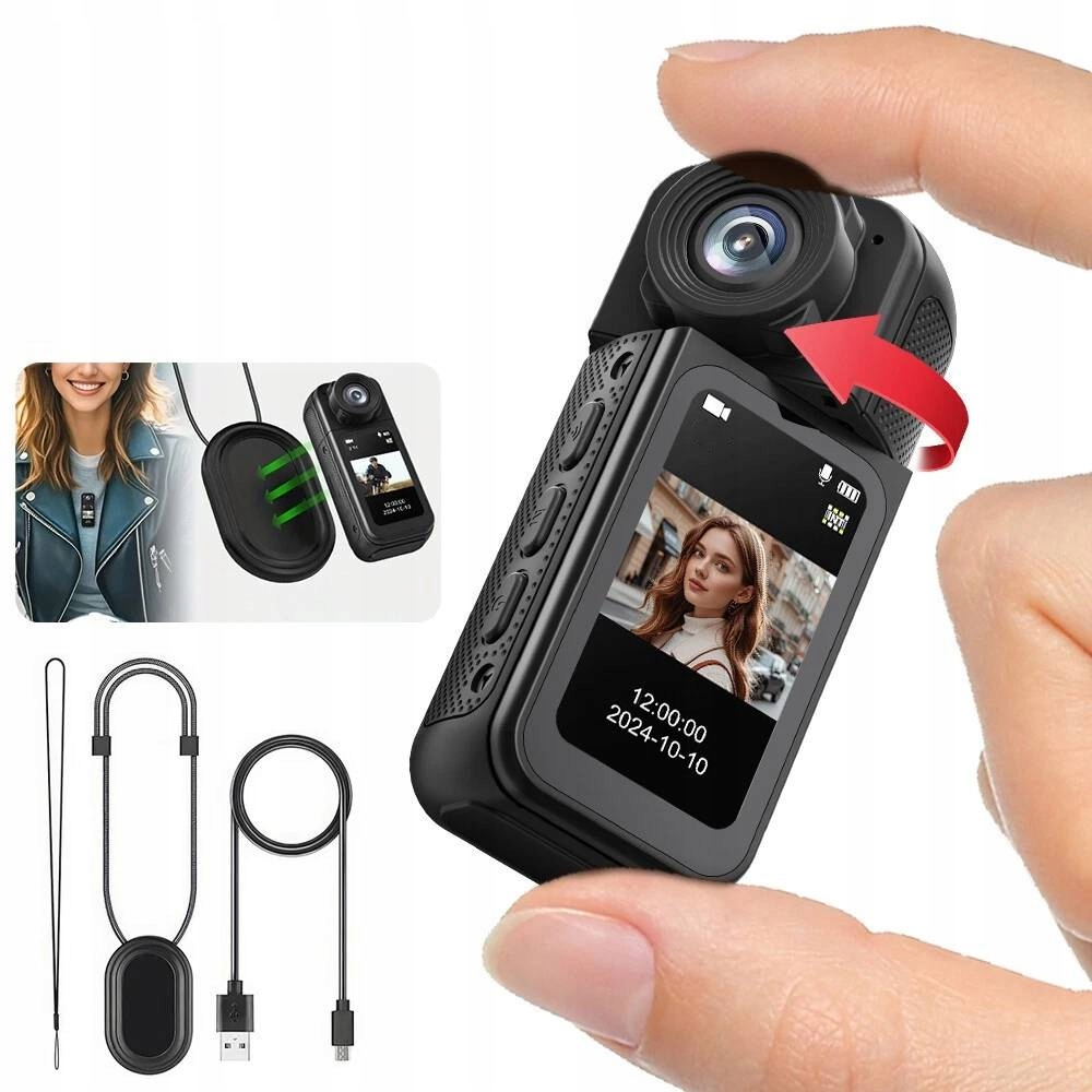 Dlouhá výdrž baterie Mini akční kamera Hd kamera Otočný objektiv 180°