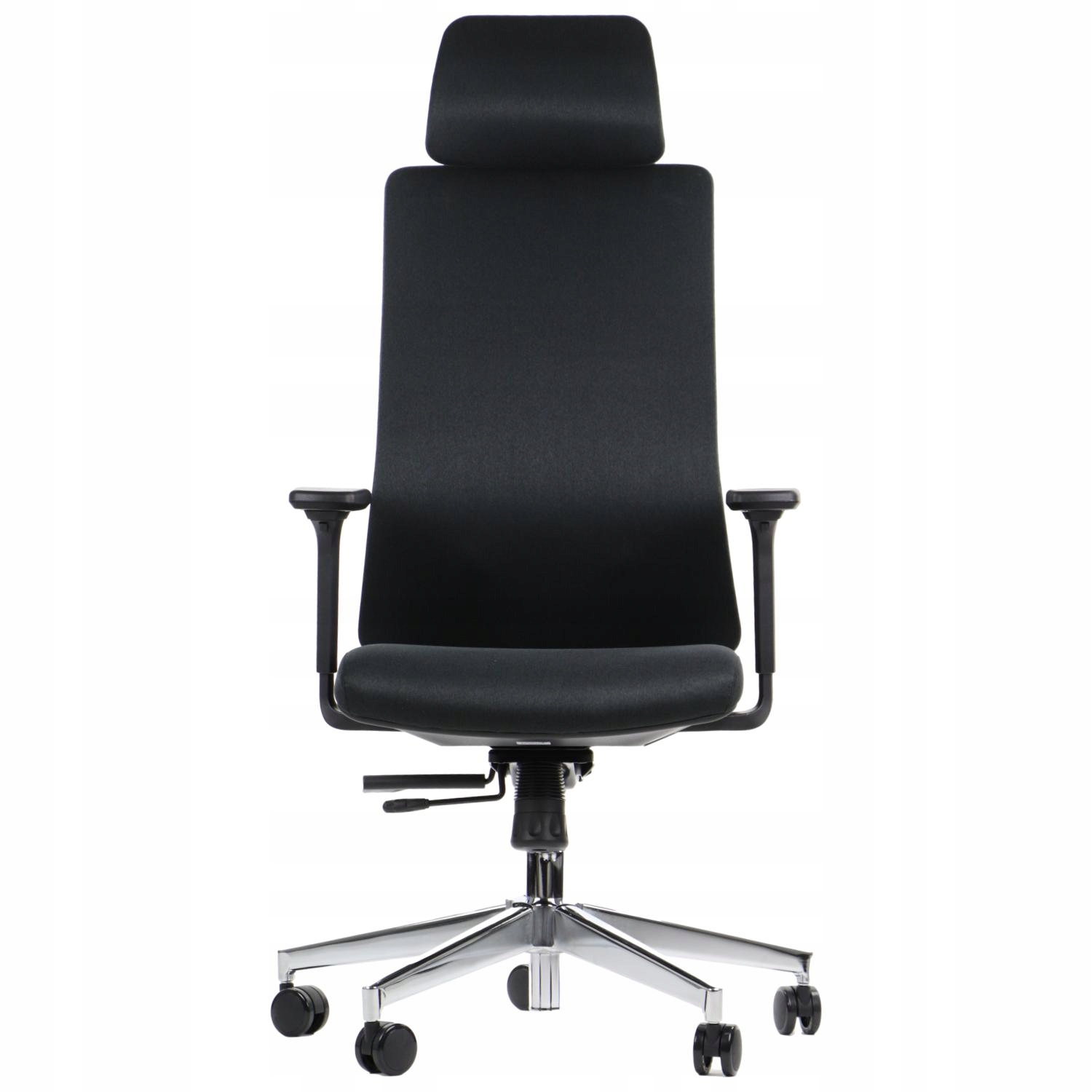 Fotel Ergonomiczny Akcent/f czarny podstawa chromowana