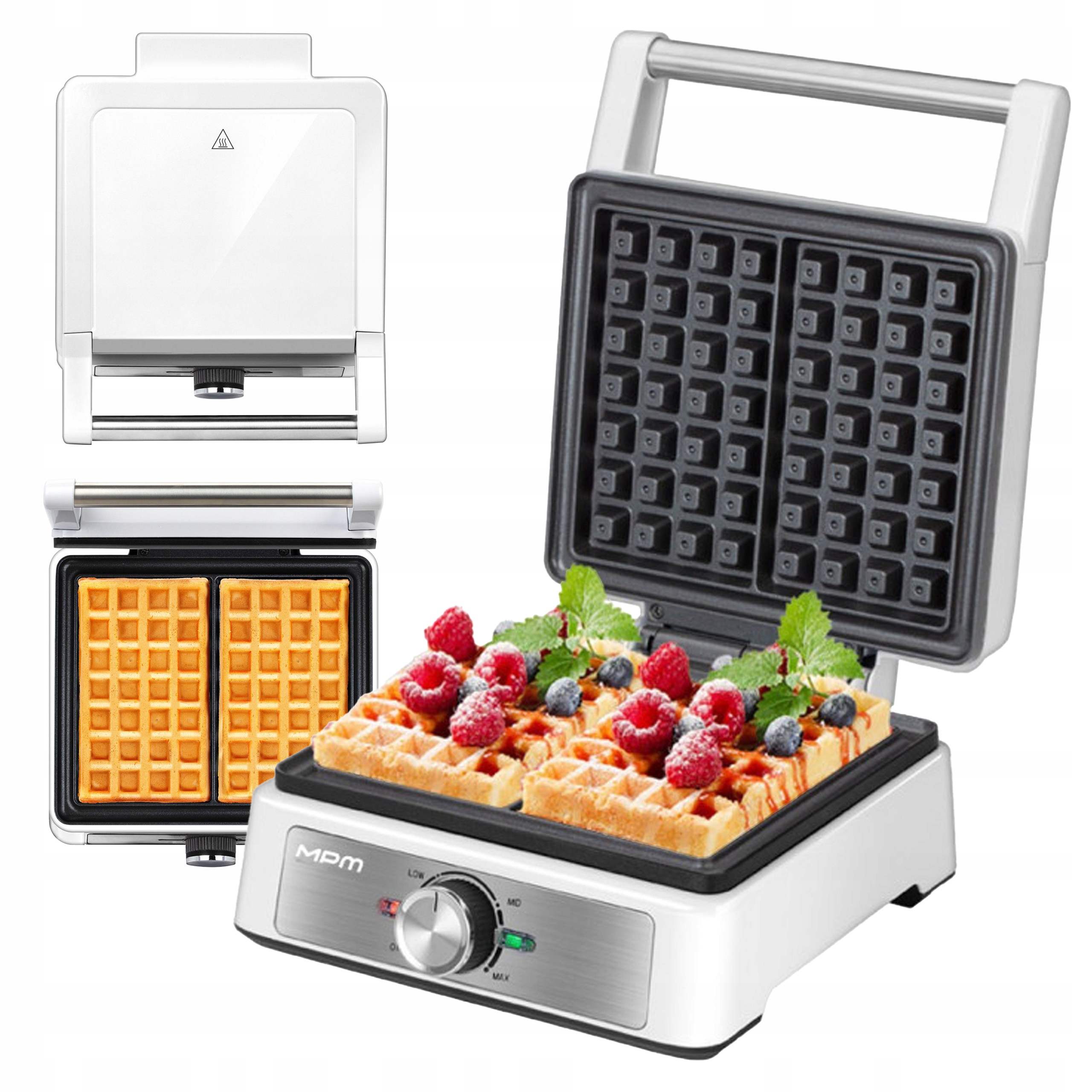 Gofrownica mocna srebrna 2 gofry Mpm MGO-41 1600W