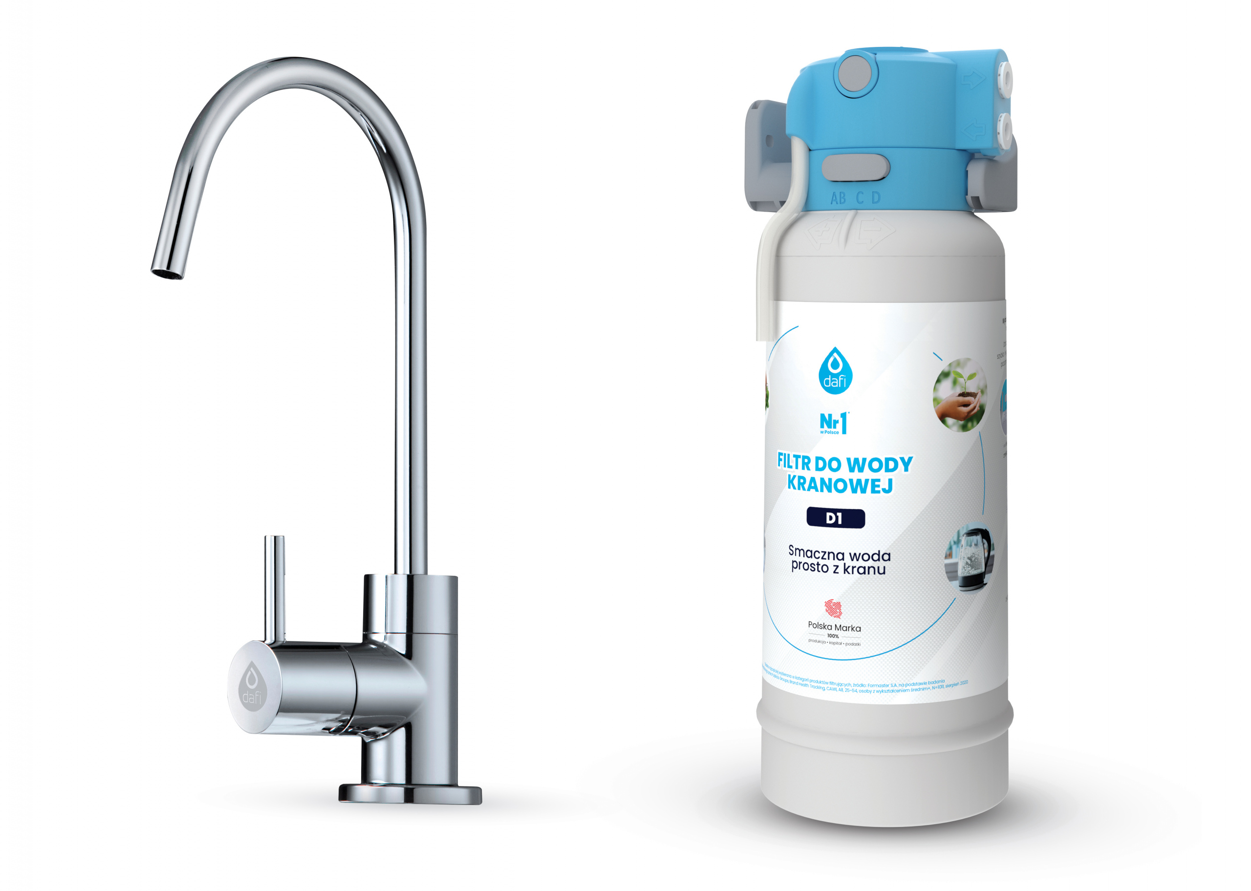 System filtrujący Dafi Flow Comfort D1+kran do wody filtrowanej Alto chrom