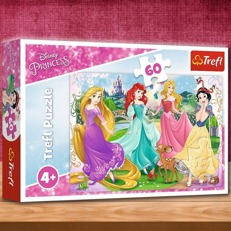 Puzzle 60 EL ulubione księżniczki Trefl 17347 Materiał karton