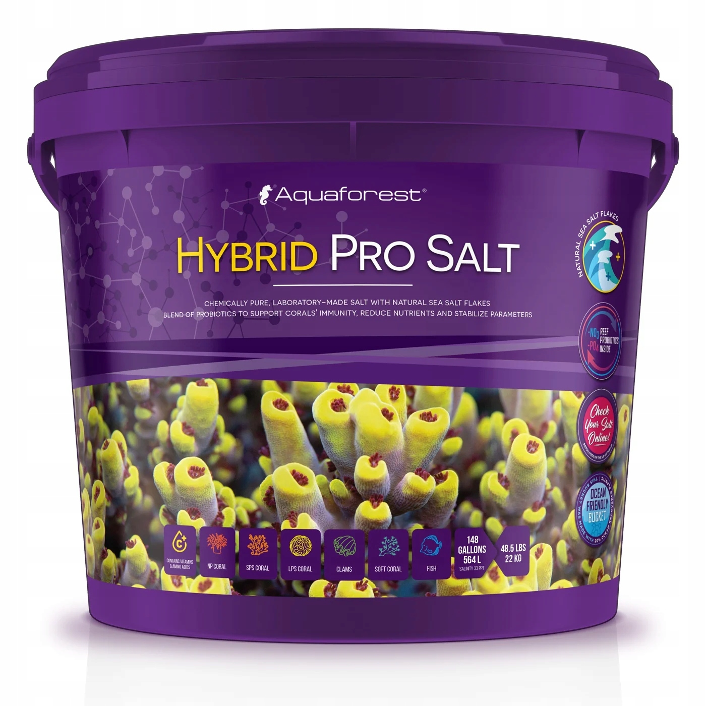 Probiotická Hybridní Sůl Do Mořského Útesového Akvária, Výkonná, 22 Kg