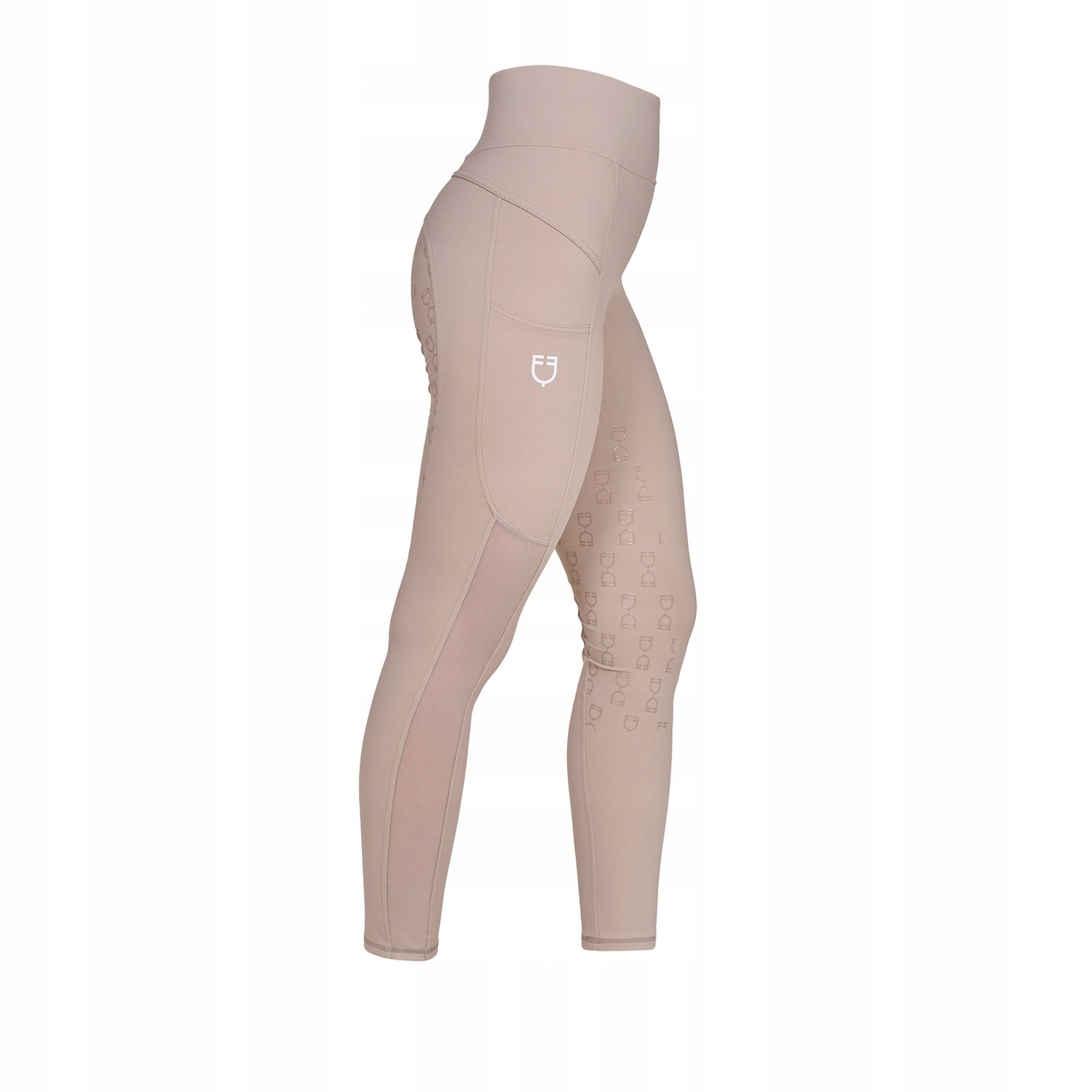 Equestro, Legginsy jeździeckiego Micro Mesh, Tan S beżowy