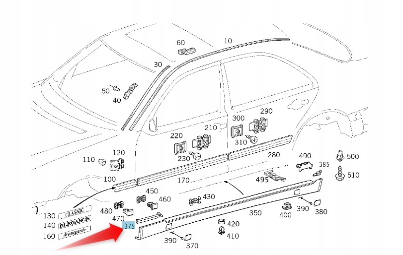 Těsnění Prahu Pro Mercedes E Třída W210 Přední Pr A2106987230