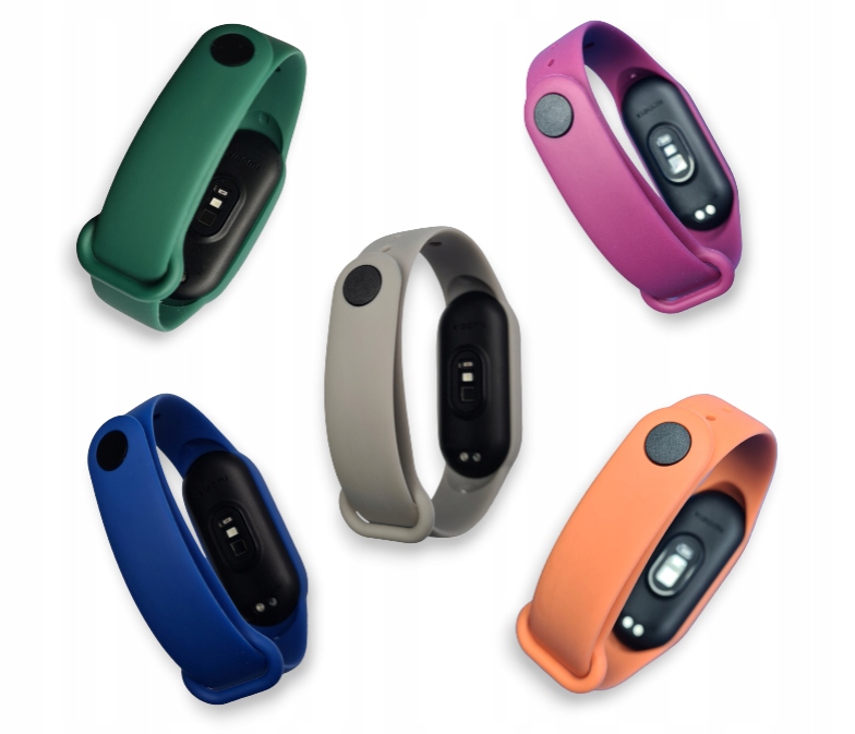 Pięć Pasków Mi Band 5: Opaski Niebieska Zielona Popielata Purpura Pomarańcz