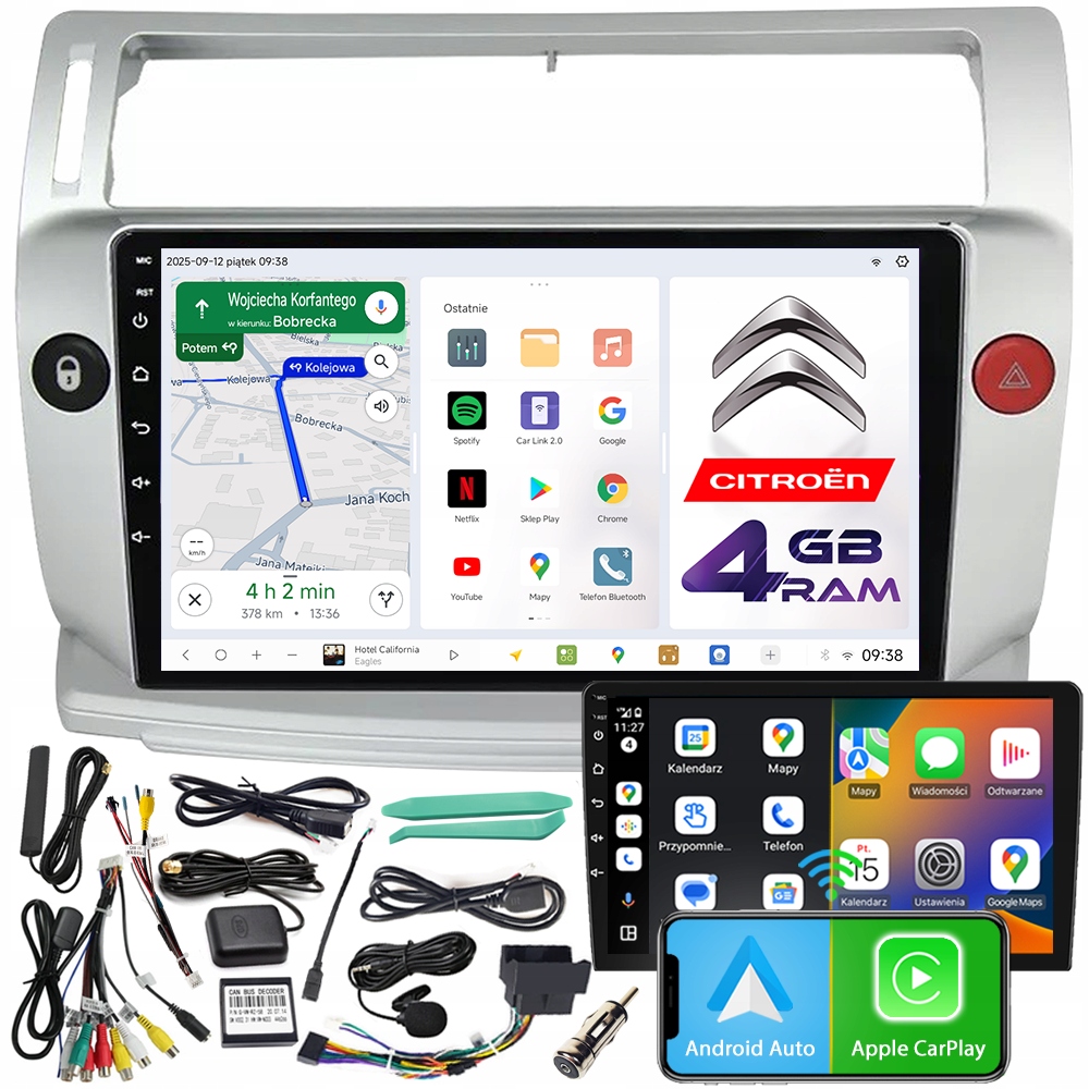 Autorádio Ncs D9 Citroen C4 2004-2009 Android Navigace 4GB Lte