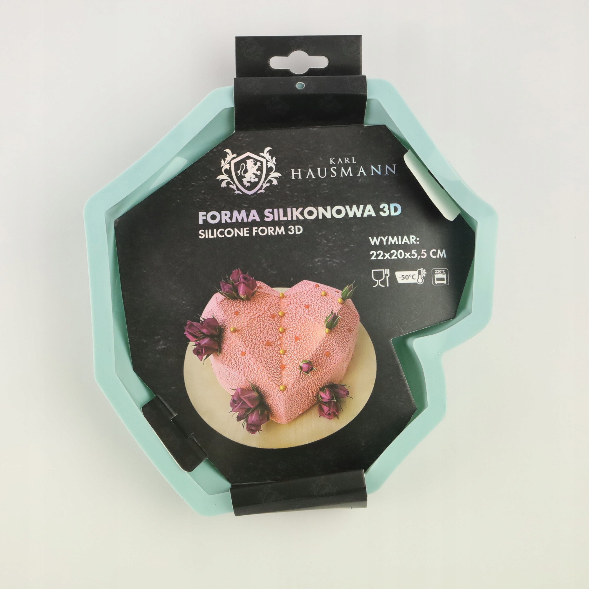 FORMA SILIKONOWA SERCE 5,5 x 22 x 20 CM LODY MUS CIASTO DESER 3D BABKA